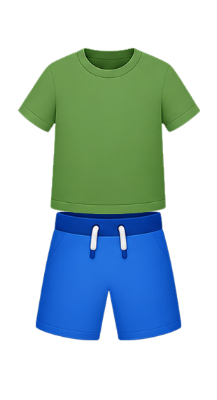 T-shirt + shorts
